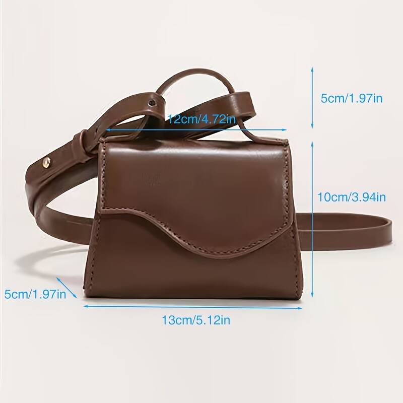 Women Retro Wavy Flap Mini Leather Adjustable Crossbody Shoulder Bag_voghion.com