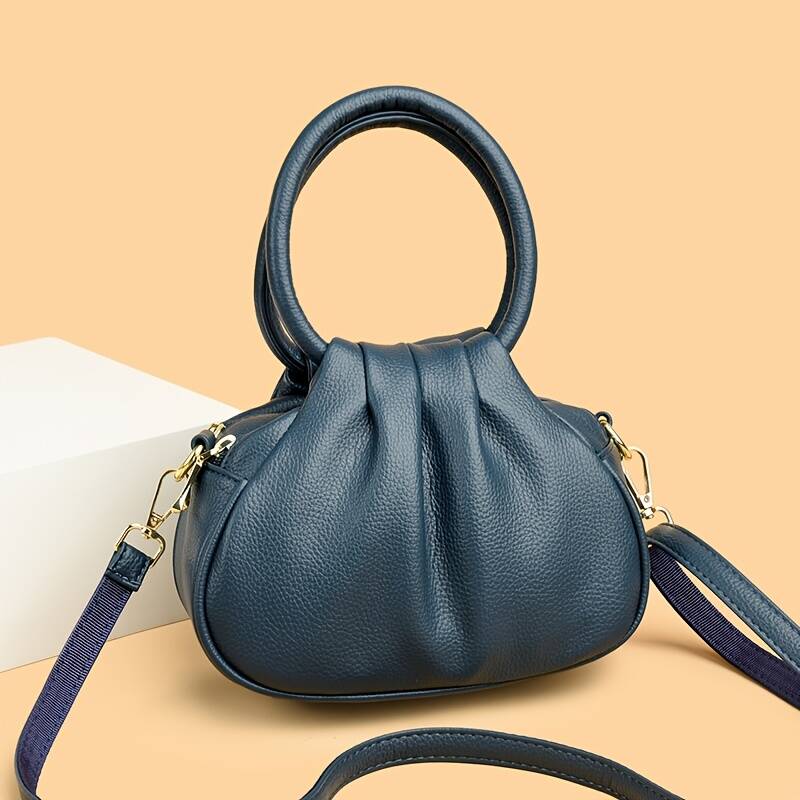 Geraffte Cloud Mini Tasche Mit Ringgriff Und Schultergurt_voghion.com