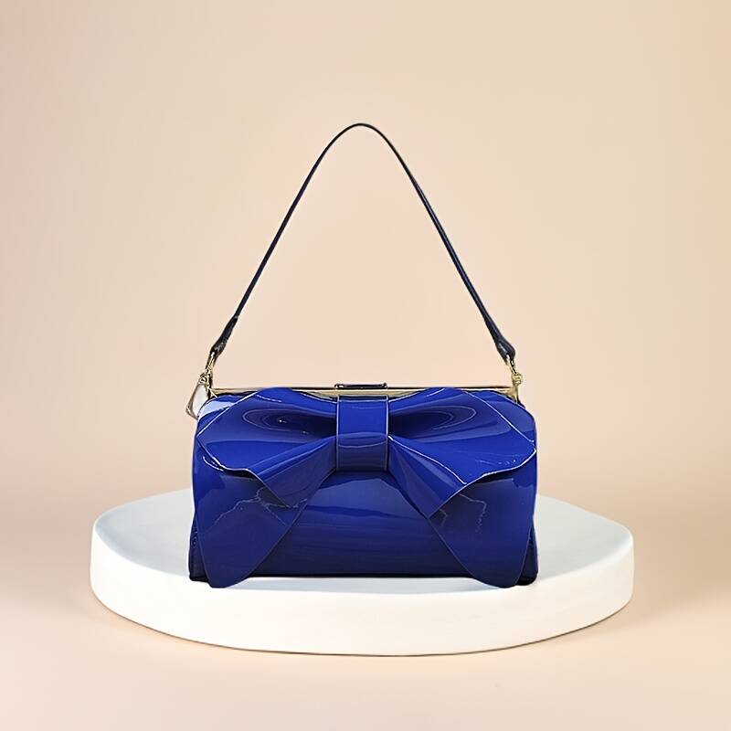 Pochette da sera in raso con fiocco e tracolla_voghion.com