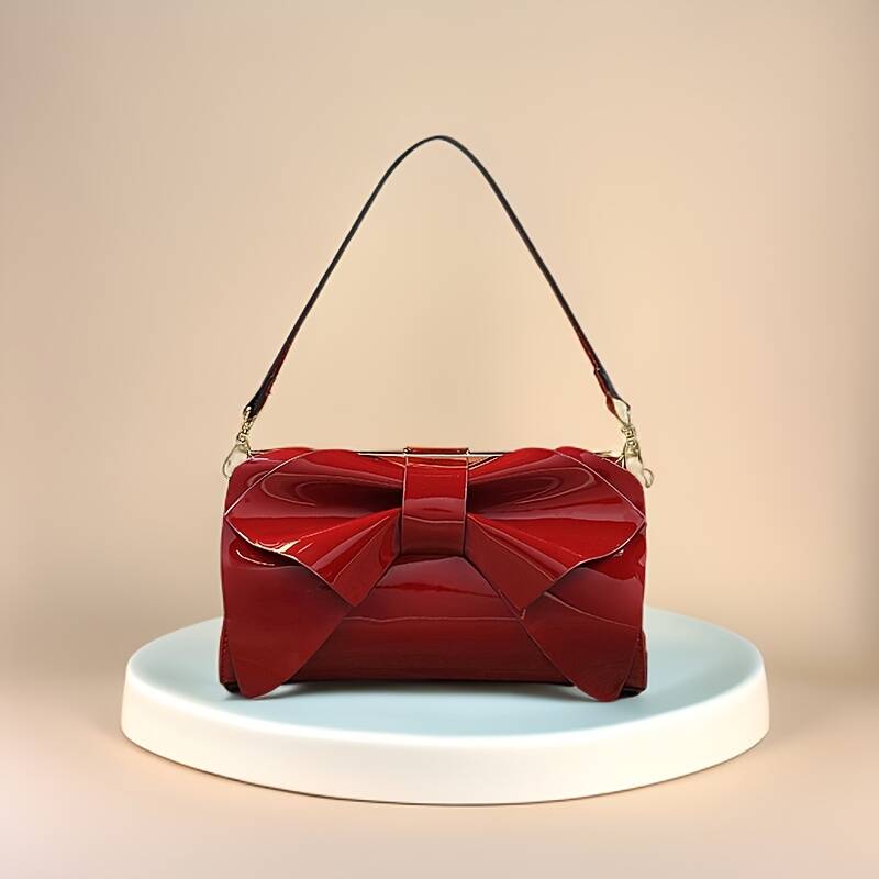 Pochette da sera in raso con fiocco e tracolla_voghion.com