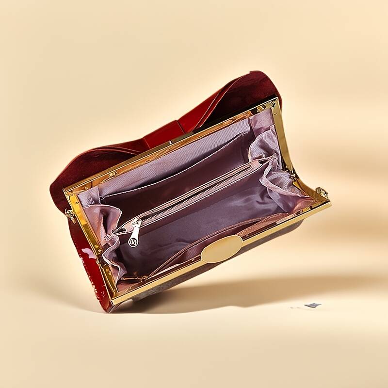 Pochette da sera in raso con fiocco e tracolla_voghion.com
