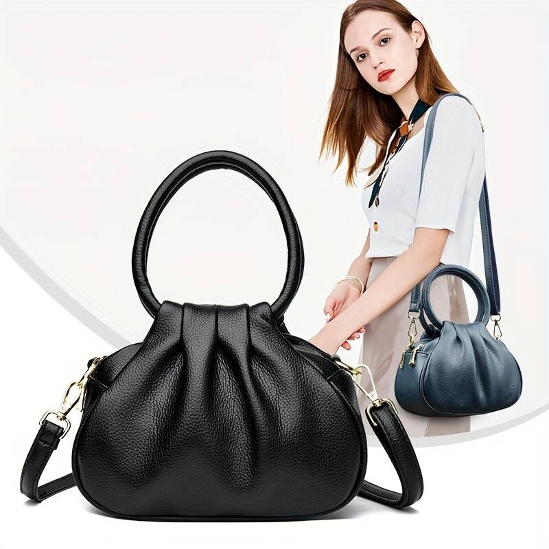 Geraffte Cloud Mini Tasche Mit Ringgriff Und Schultergurt_voghion.com