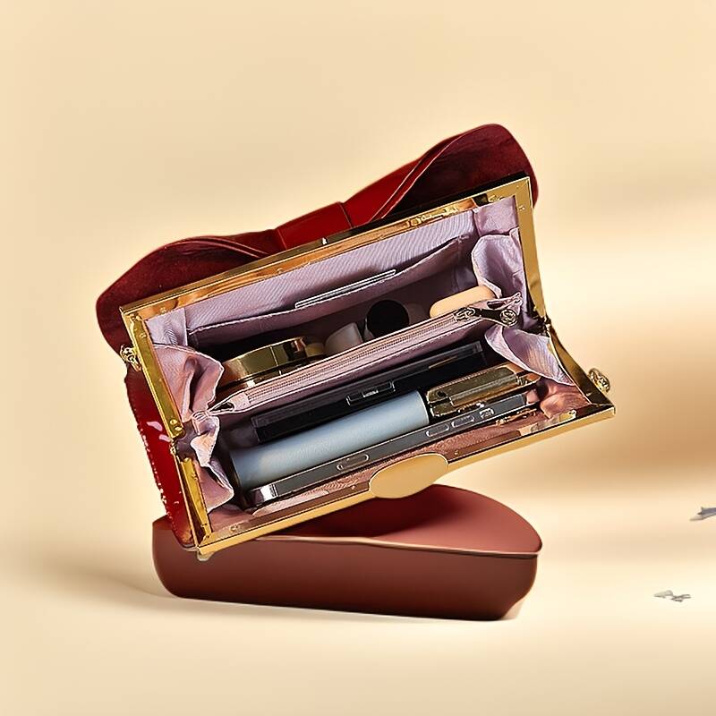 Pochette da sera in raso con fiocco e tracolla_voghion.com