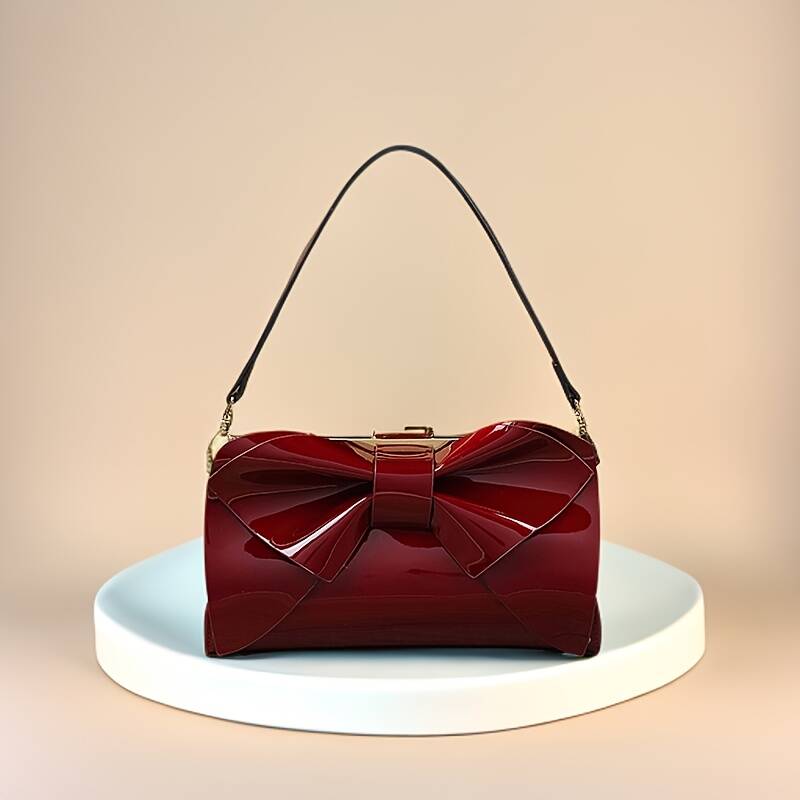 Pochette da sera in raso con fiocco e tracolla_voghion.com