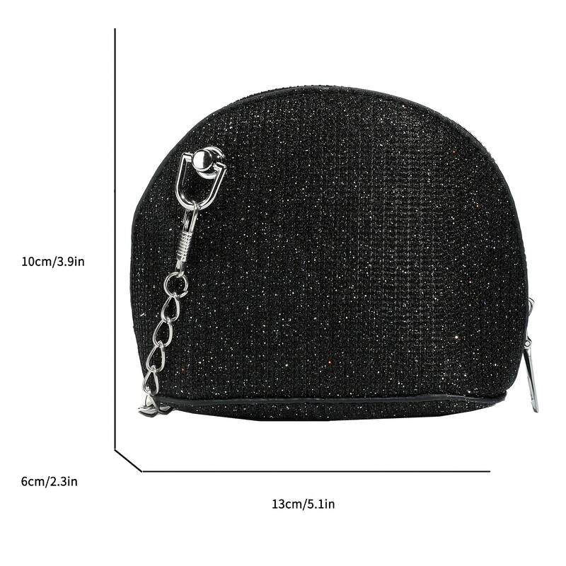 Halbmond Mini Satteltasche Für Damen Mit Wellenmuster Und Kette_voghion.com