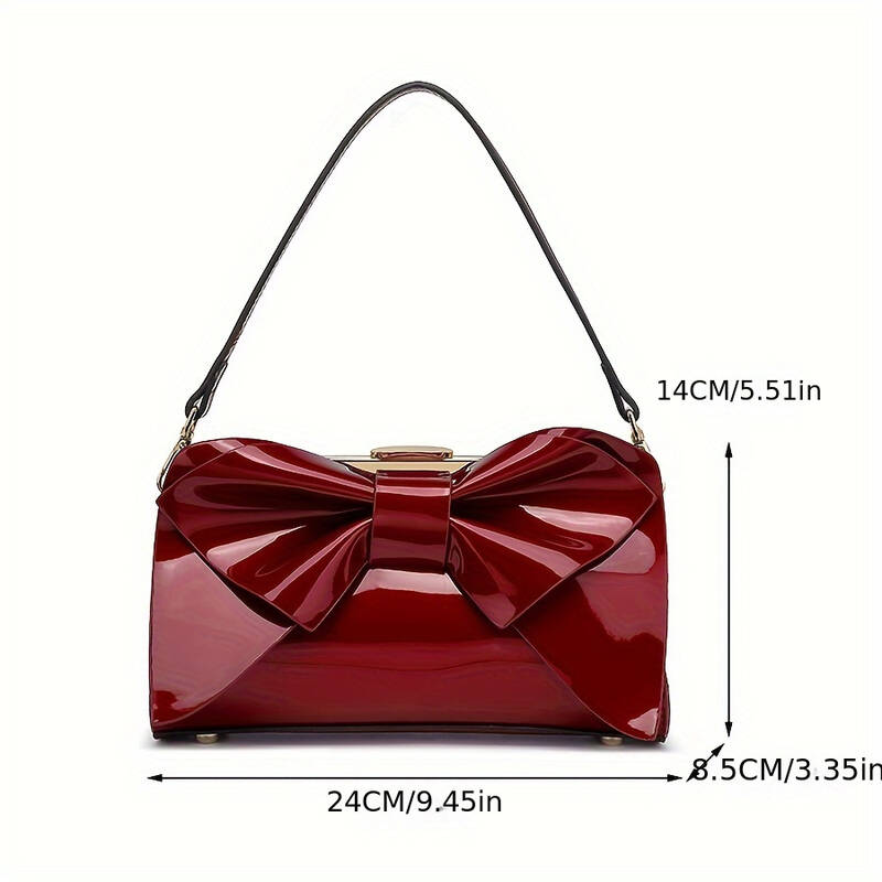 Pochette da sera in raso con fiocco e tracolla_voghion.com