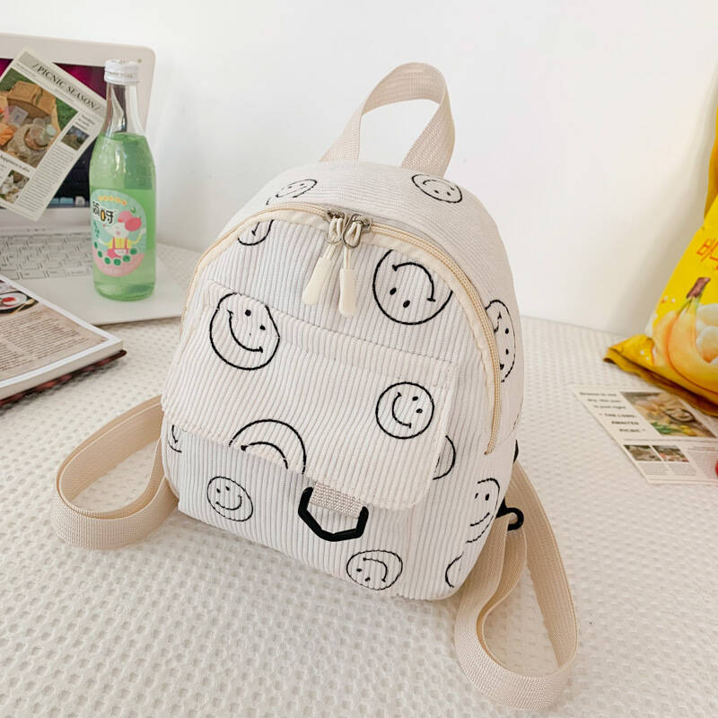 Kleiner Smiley Kord Rucksack Für Damen Leicht Und Modisch_voghion.com