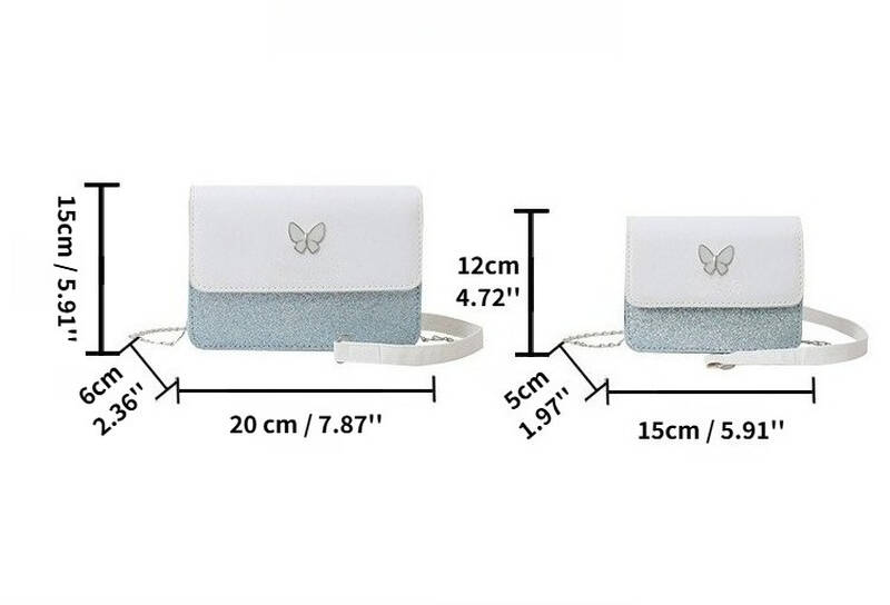 Black Butterfly Mini Crossbody Bag With Dual Chain And Wide Strap_voghion.com