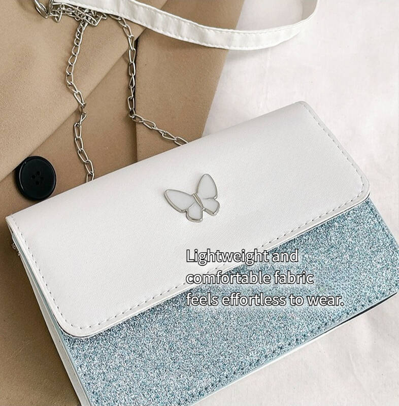 Black Butterfly Mini Crossbody Bag With Dual Chain And Wide Strap_voghion.com