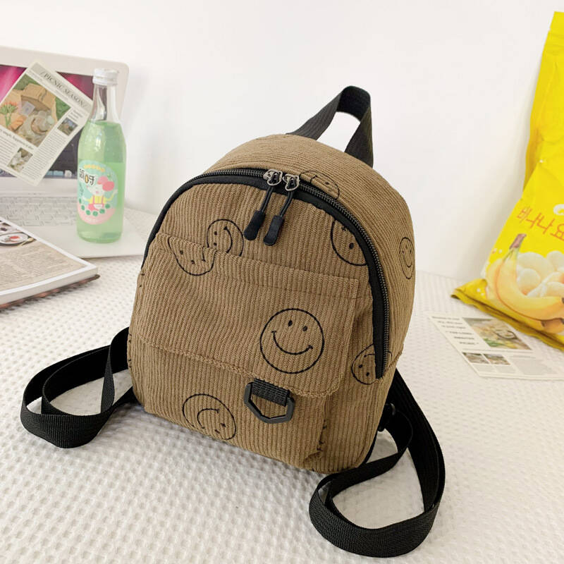 Kleiner Smiley Kord Rucksack Für Damen Leicht Und Modisch_voghion.com