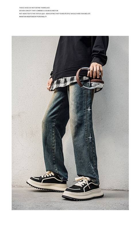 Men's Spring American High Street White Sneakers, Casual Sports Shoes For Students, Height-increasing, Light Luxury,_vogvips.com