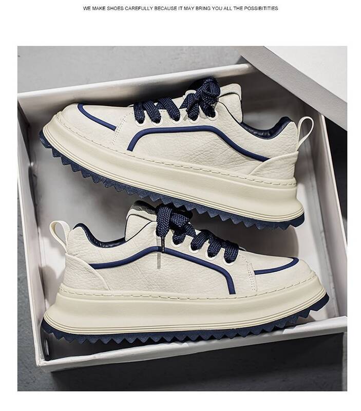 Men's Spring American High Street White Sneakers, Casual Sports Shoes For Students, Height-increasing, Light Luxury,_vogvips.com