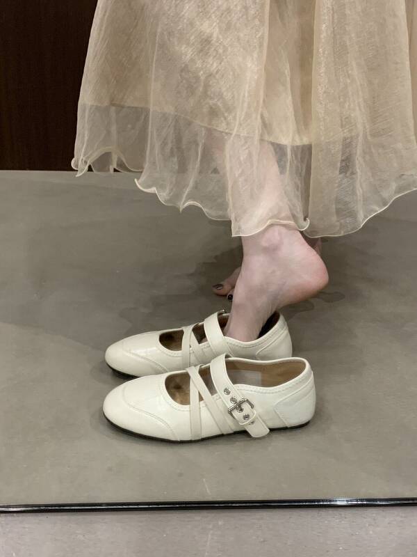 Women's Mary Jane 2026 New Spring Style, Versatile Skirts, Small Leather With Flat And Soft Soles, Ballet Shoes_vogvips.com