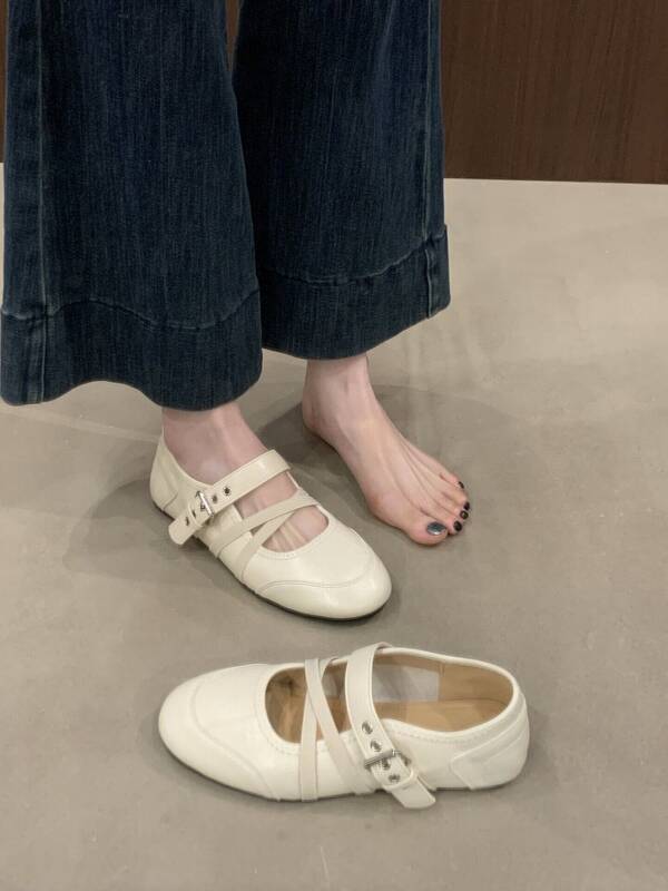 Women's Mary Jane 2026 New Spring Style, Versatile Skirts, Small Leather With Flat And Soft Soles, Ballet Shoes_vogvips.com