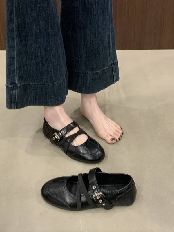 Women's Mary Jane 2026 New Spring Style, Versatile Skirts, Small Leather With Flat And Soft Soles, Ballet Shoes_vogvips.com
