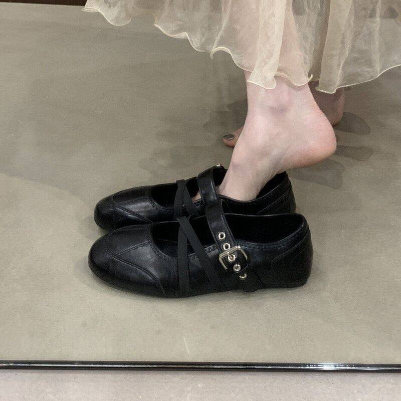 Women's Mary Jane 2026 New Spring Style, Versatile Skirts, Small Leather With Flat And Soft Soles, Ballet Shoes_vogvips.com