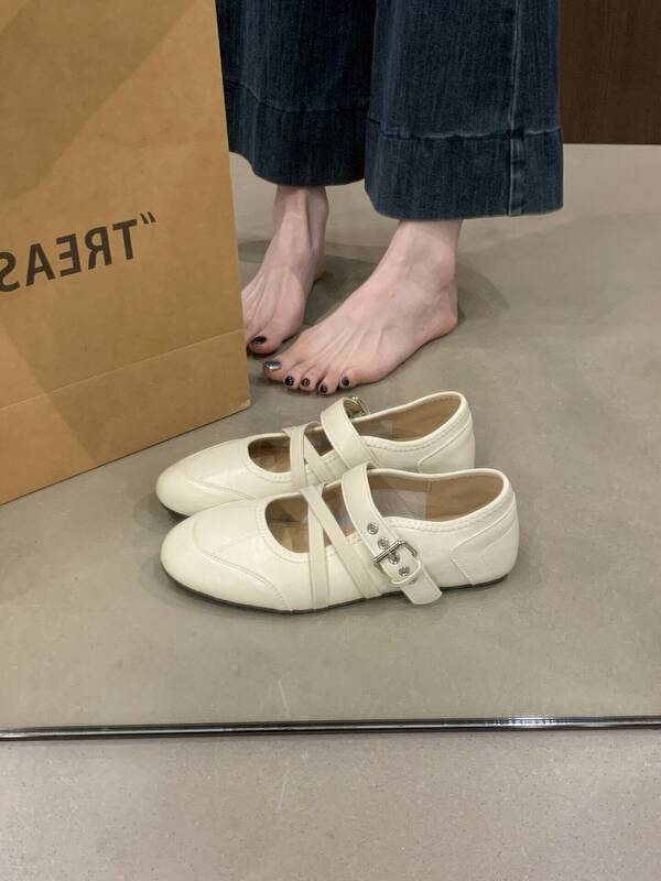 Women's Mary Jane 2026 New Spring Style, Versatile Skirts, Small Leather With Flat And Soft Soles, Ballet Shoes_vogvips.com