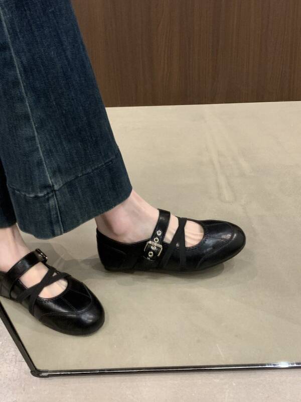Women's Mary Jane 2026 New Spring Style, Versatile Skirts, Small Leather With Flat And Soft Soles, Ballet Shoes_vogvips.com