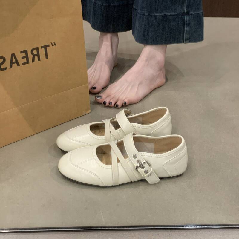 Women's Mary Jane 2026 New Spring Style, Versatile Skirts, Small Leather With Flat And Soft Soles, Ballet Shoes_vogvips.com