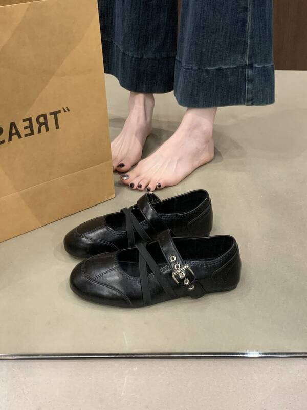 Women's Mary Jane 2026 New Spring Style, Versatile Skirts, Small Leather With Flat And Soft Soles, Ballet Shoes_vogvips.com