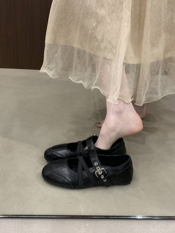 Women's Mary Jane 2026 New Spring Style, Versatile Skirts, Small Leather With Flat And Soft Soles, Ballet Shoes_vogvips.com