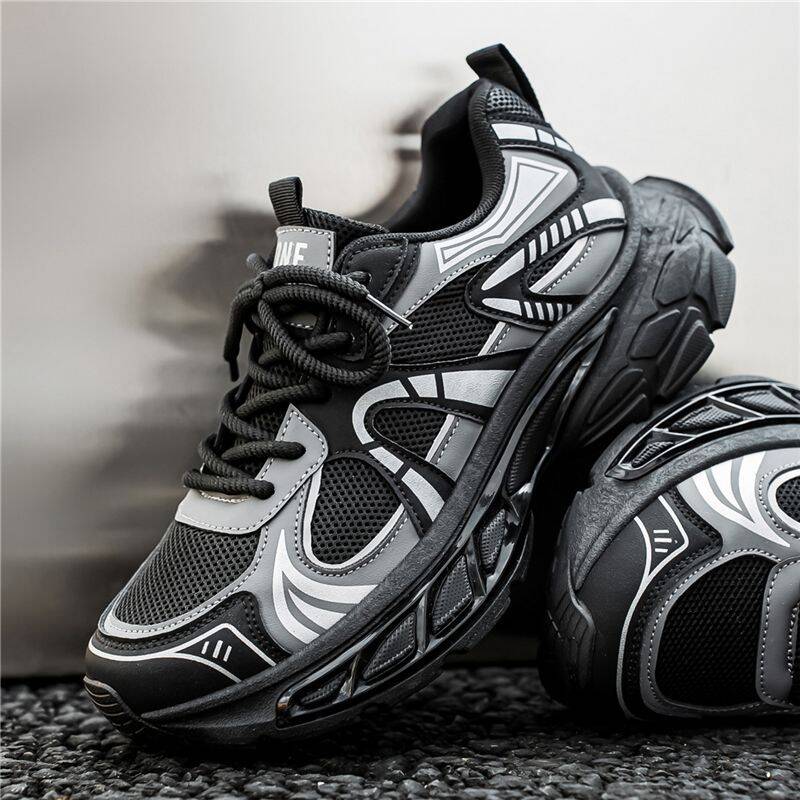 Men's Summer Breathable Mesh Wide-toed Dad Shoes, Thick-soled, Non-slip, German-style, Fashionable, Versatile, Casual,_vogvips.com