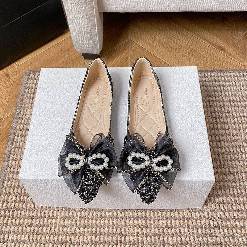 Pointed-toe Single With Soles And Soft Uppers, New Style For Rural Counties, Shallow-cut, Fashionable, Versatile, Gentle_vogvips.com