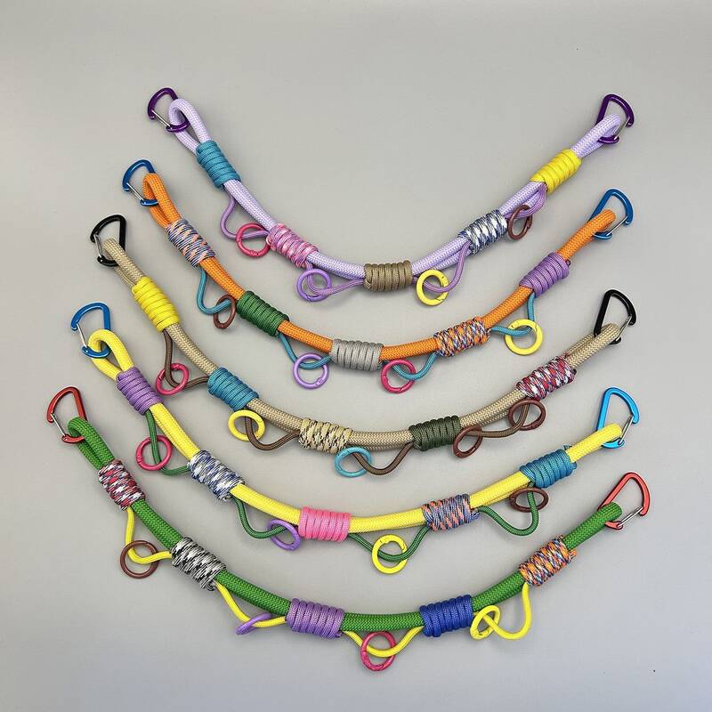 Outdoor Backpack Expansion Decorative Lanyard With Multiple Attachment Points, Dopamine-colored, Handmade Cross-border_desvips.com