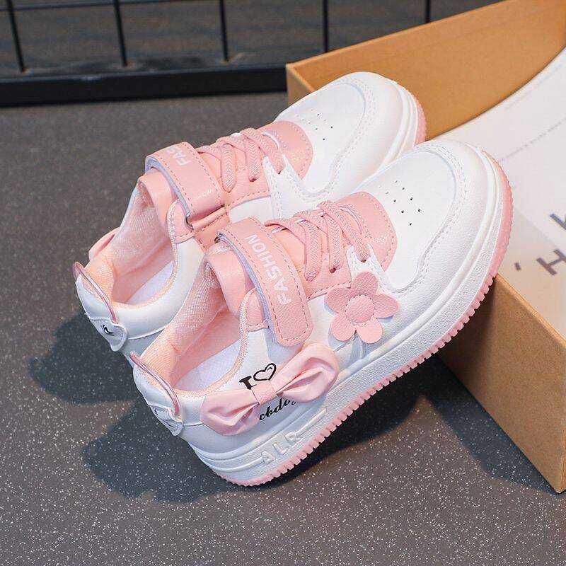 Children's 2023 Autumn And Winter New Style White Sneakers Versatile Cute Girls' Shoes For Ages 3-10_vogvips.com