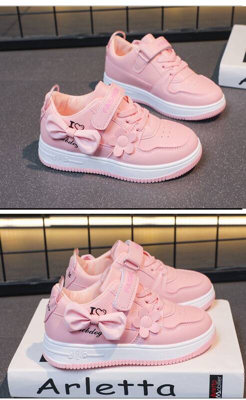 Children's 2023 Autumn And Winter New Style White Sneakers Versatile Cute Girls' Shoes For Ages 3-10_vogvips.com