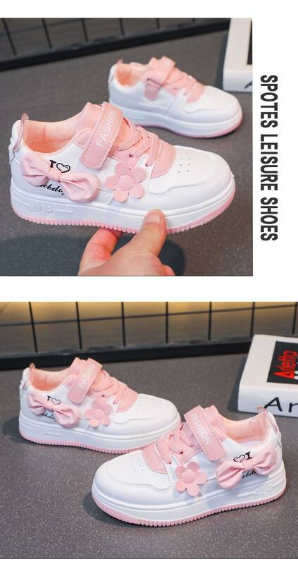 Children's 2023 Autumn And Winter New Style White Sneakers Versatile Cute Girls' Shoes For Ages 3-10_vogvips.com