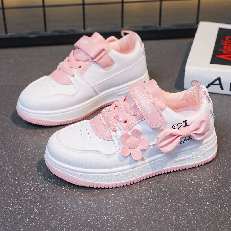 Children's 2023 Autumn And Winter New Style White Sneakers Versatile Cute Girls' Shoes For Ages 3-10_vogvips.com
