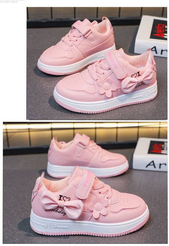 Children's 2023 Autumn And Winter New Style White Sneakers Versatile Cute Girls' Shoes For Ages 3-10_vogvips.com