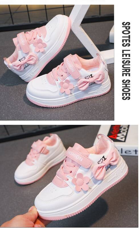 Children's 2023 Autumn And Winter New Style White Sneakers Versatile Cute Girls' Shoes For Ages 3-10_vogvips.com