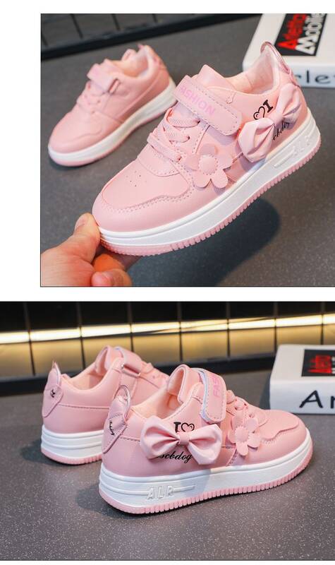 Children's 2023 Autumn And Winter New Style White Sneakers Versatile Cute Girls' Shoes For Ages 3-10_vogvips.com