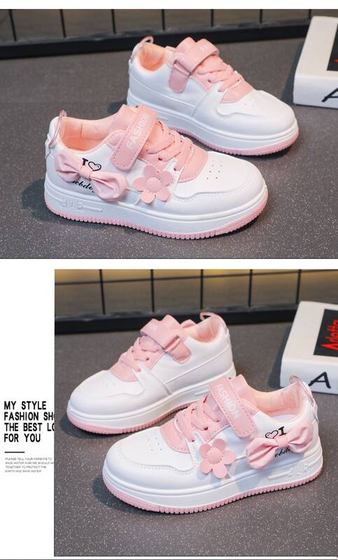 Children's 2023 Autumn And Winter New Style White Sneakers Versatile Cute Girls' Shoes For Ages 3-10_vogvips.com