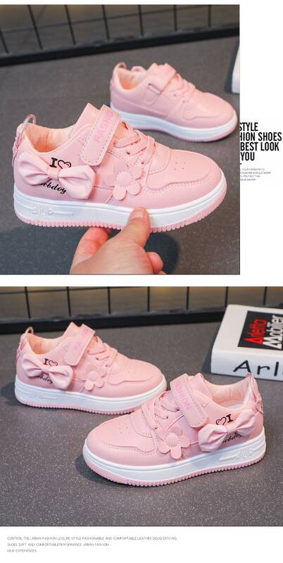 Children's 2023 Autumn And Winter New Style White Sneakers Versatile Cute Girls' Shoes For Ages 3-10_vogvips.com