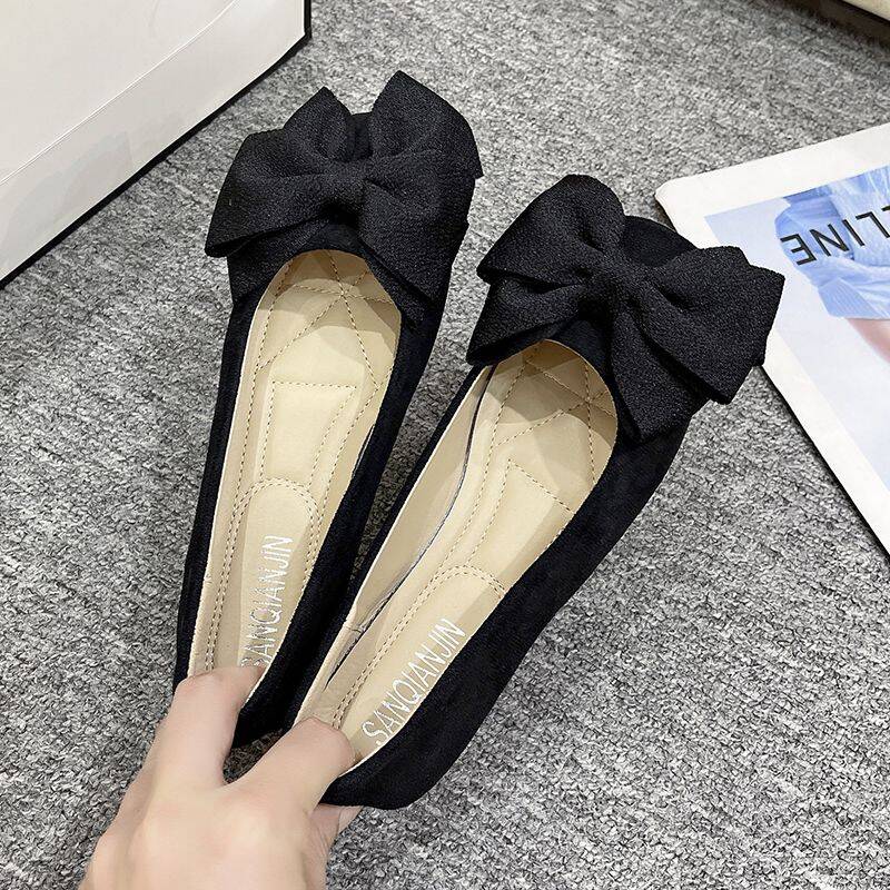 Women's Large Size 35-42 Soft-soled Shoes, Autumn New Style, Shallow French-style Slip-on Ballet Flats_vogvips.com