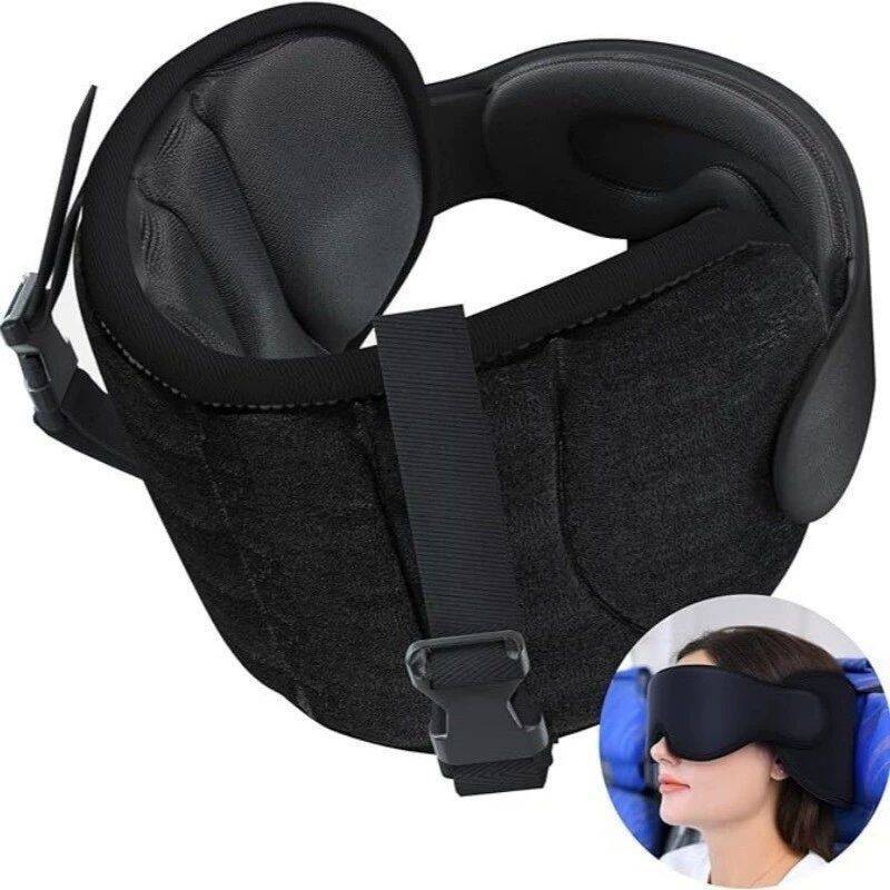 Travel Neck Pillow With Eye Mask, Providing Light-blocking, Breathable, And Supportive Features_desvips.com