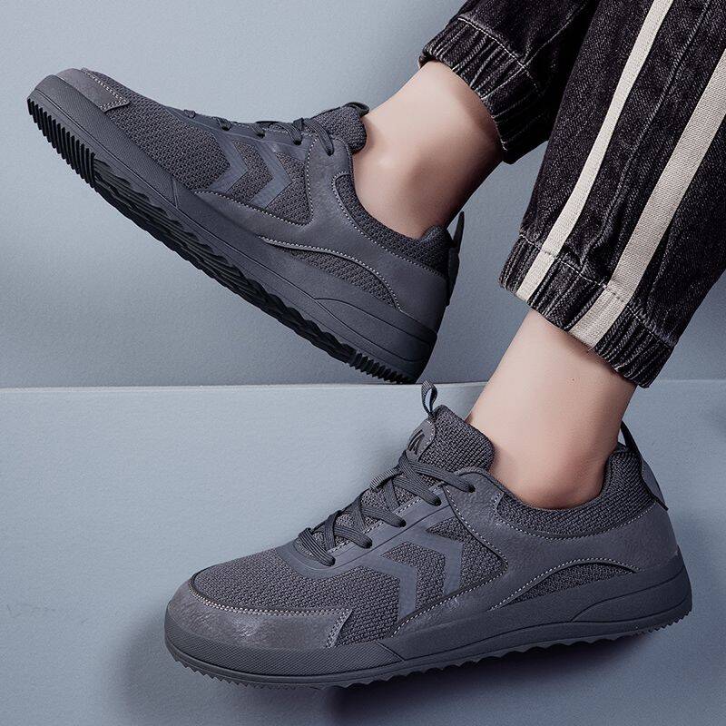 Extra-wide Men's 47, Sports Extra-large Size 48, Mesh Breathable Barefoot Wear-resistant Black Work Shoes, Wide-last_vogvips.com