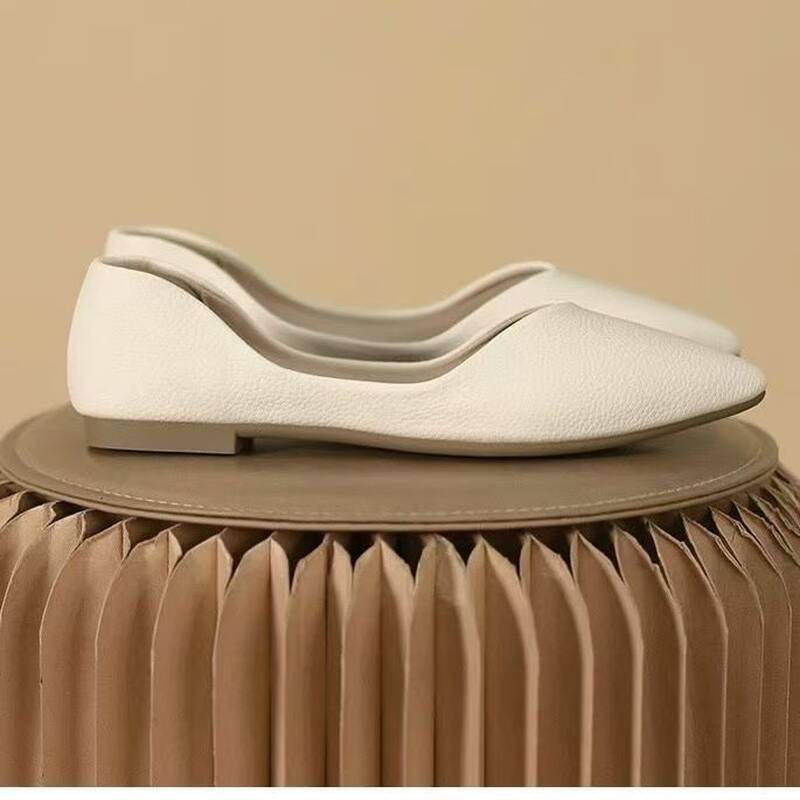 Soft Pointed-toe Flat Shoes, New Spring Autumn Style, Versatile Low-cut Design To Match Skirts, Leather And Soft_vogvips.com