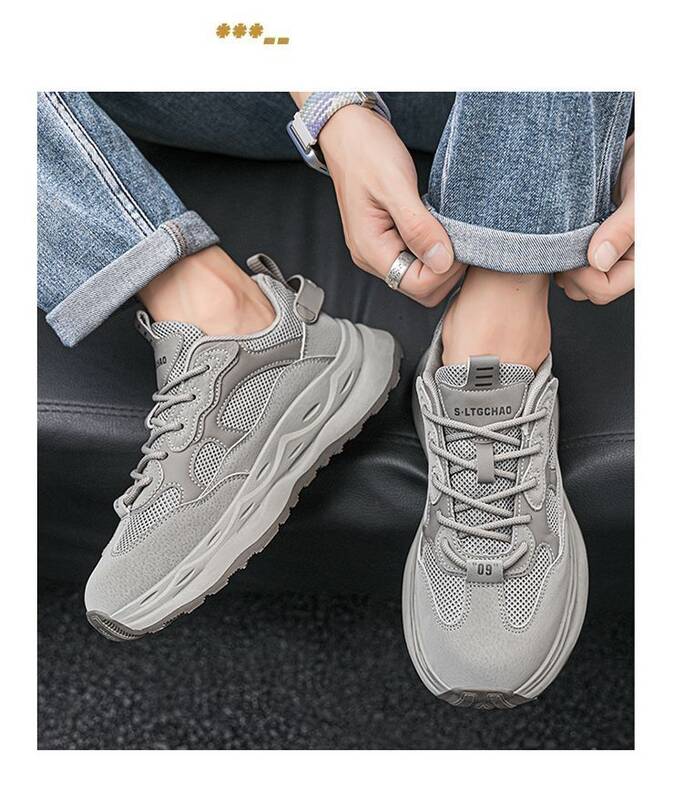 Men's 2025 New Autumn Breathable Non-slip Mesh Sports Casual Versatile Running Black Thick-soled Dad Shoes_vogvips.com