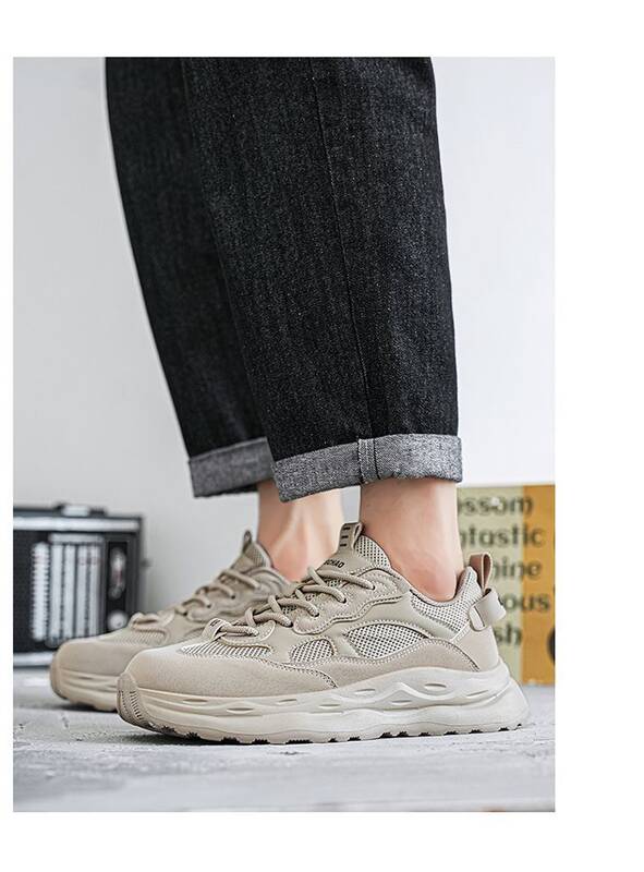 Men's 2025 New Autumn Breathable Non-slip Mesh Sports Casual Versatile Running Black Thick-soled Dad Shoes_vogvips.com