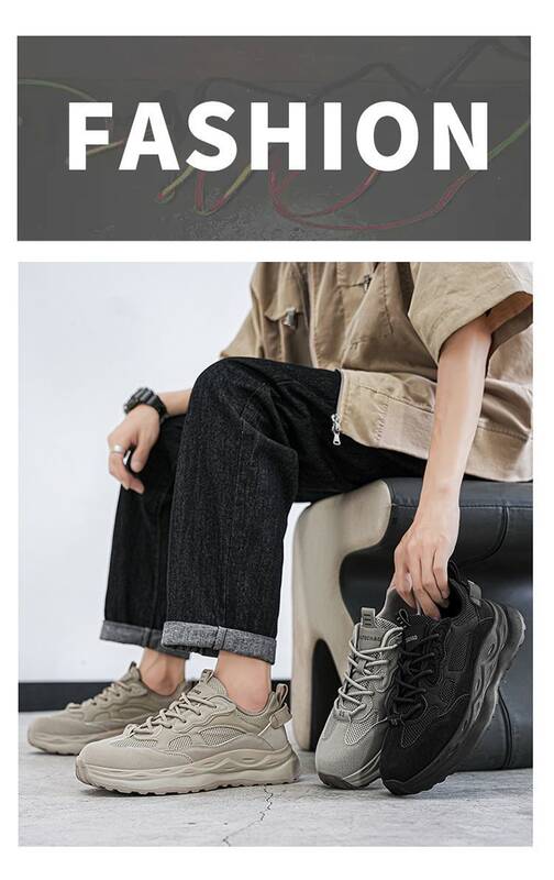 Men's 2025 New Autumn Breathable Non-slip Mesh Sports Casual Versatile Running Black Thick-soled Dad Shoes_vogvips.com