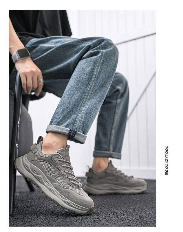 Men's 2025 New Autumn Breathable Non-slip Mesh Sports Casual Versatile Running Black Thick-soled Dad Shoes_vogvips.com