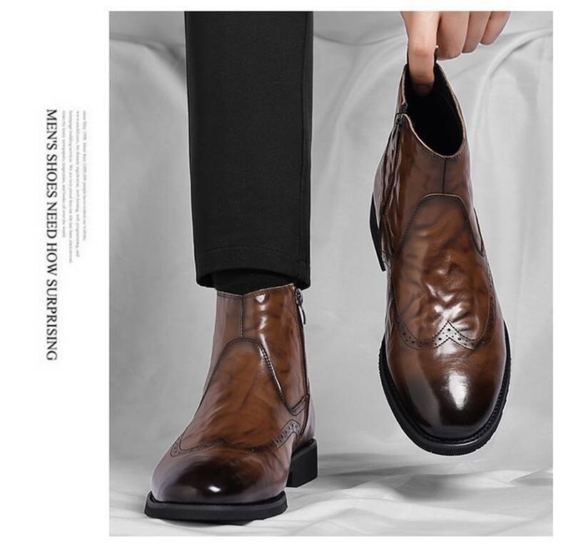 European Station Boutique Soft-toed Boots For Men, New Chelsea Business High-top Men's Shoes, Korean Style Casual_vogvips.com