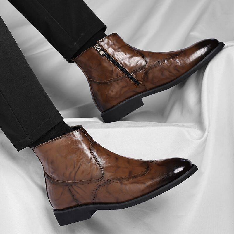 European Station Boutique Soft-toed Boots For Men, New Chelsea Business High-top Men's Shoes, Korean Style Casual_vogvips.com