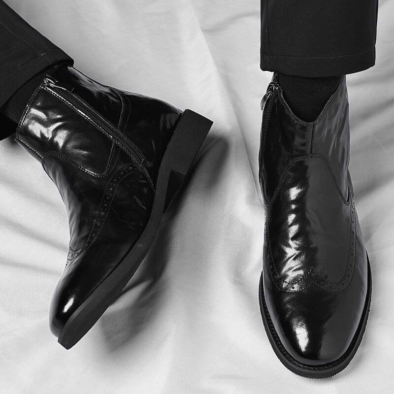 European Station Boutique Soft-toed Boots For Men, New Chelsea Business High-top Men's Shoes, Korean Style Casual_vogvips.com