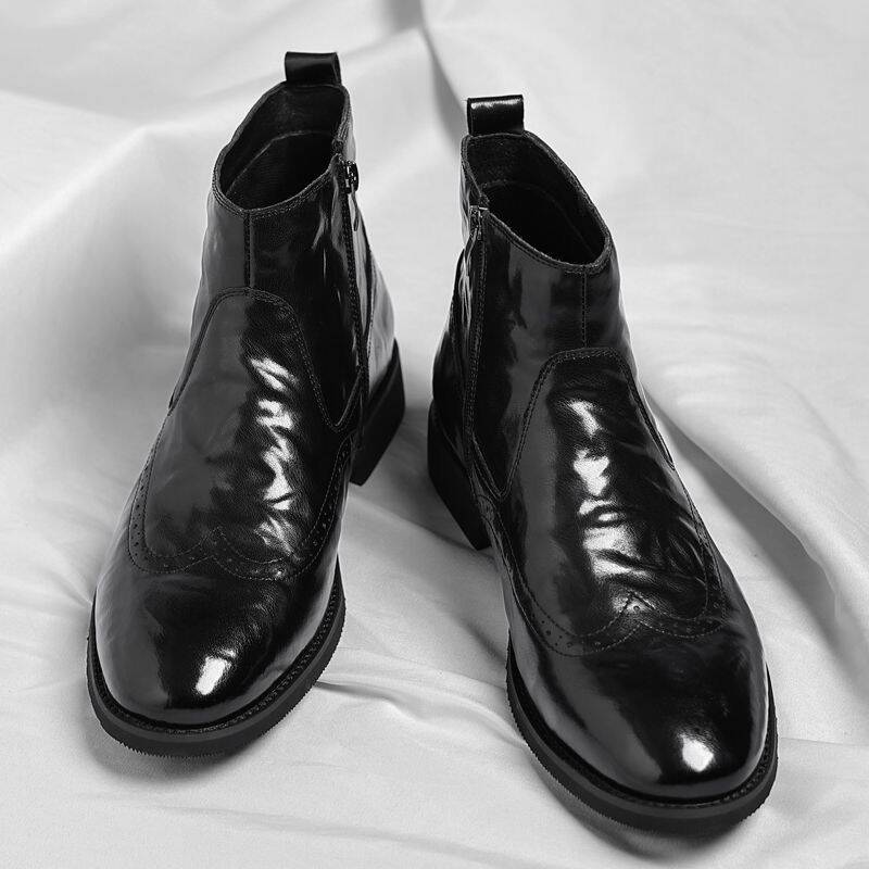 European Station Boutique Soft-toed Boots For Men, New Chelsea Business High-top Men's Shoes, Korean Style Casual_vogvips.com