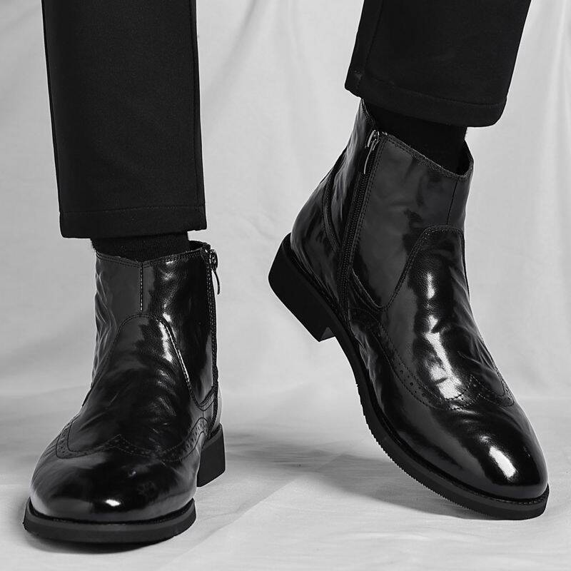 European Station Boutique Soft-toed Boots For Men, New Chelsea Business High-top Men's Shoes, Korean Style Casual_vogvips.com